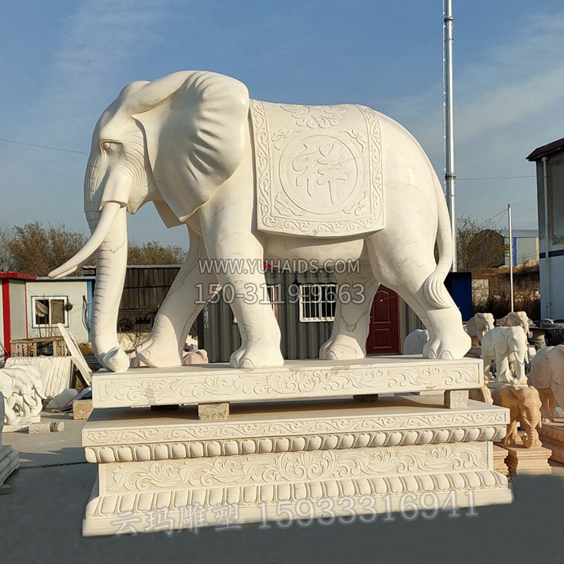 大理石狮子动物雕塑