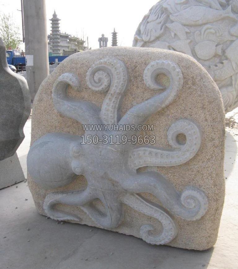 大理石章鱼浮雕雕塑