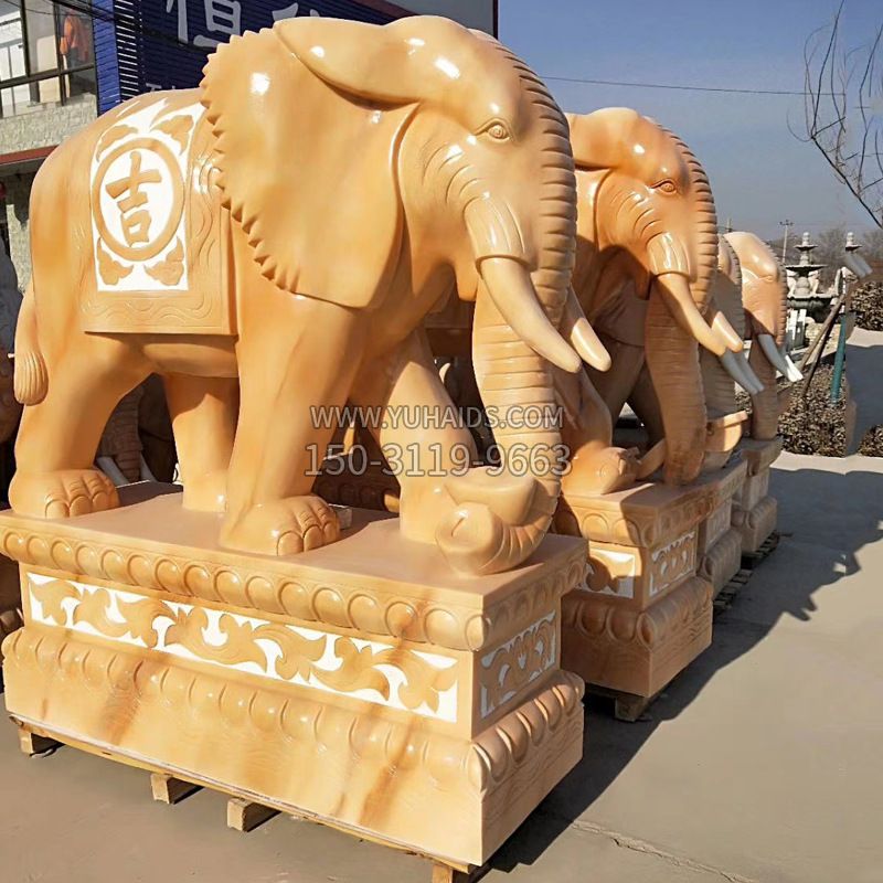 大象石雕风水雕塑