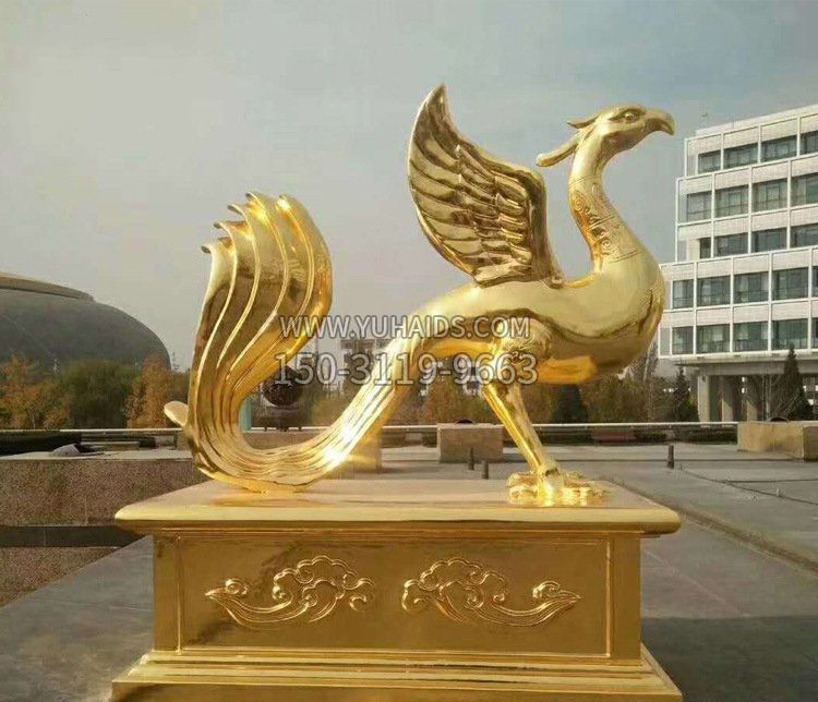 大型凤凰动物铜雕塑