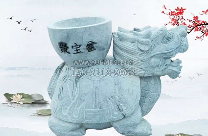 大理石招财龙龟石雕雕塑