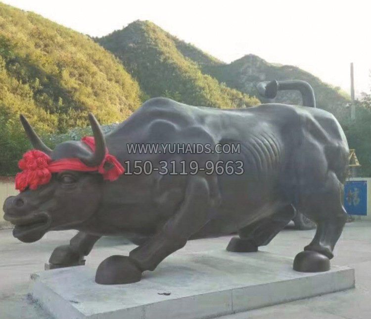 大型酒店招财牛铜雕摆件雕塑