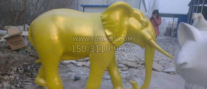 大象公园玻璃钢动物雕塑