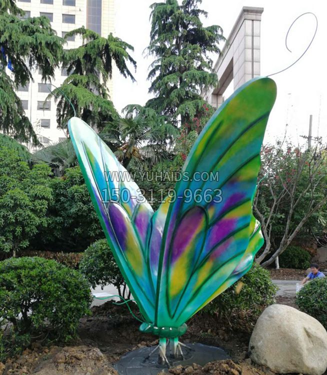 大型小区园林彩绘仿真蝴蝶摆件雕塑