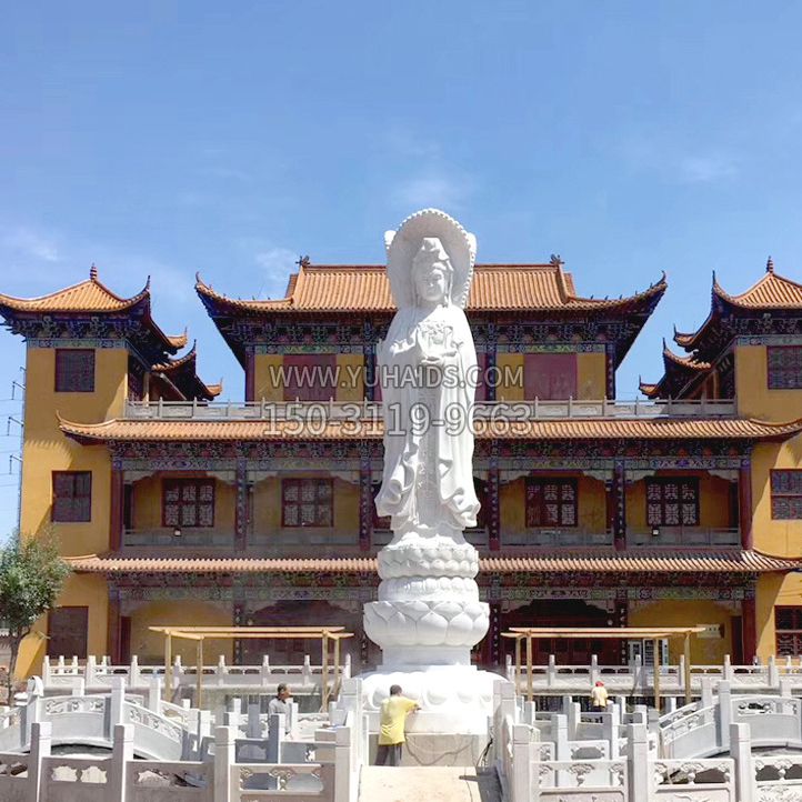 大型寺庙汉白玉观音石雕塑