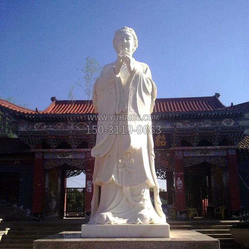 貂蝉汉白玉石雕像-景区园林历史名人古代四大美女雕塑