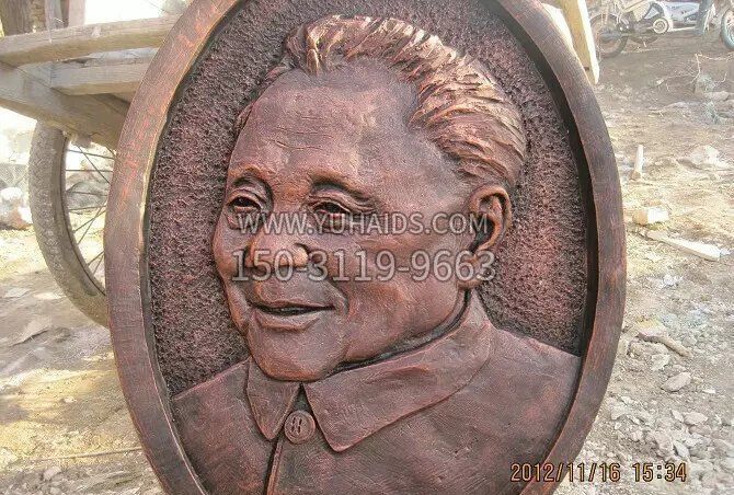 邓小平头像铜浮雕雕塑