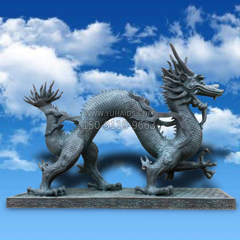 仿古铜雕龙雕塑