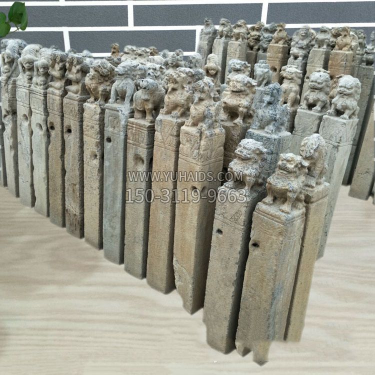 仿古做旧拴马柱雕塑