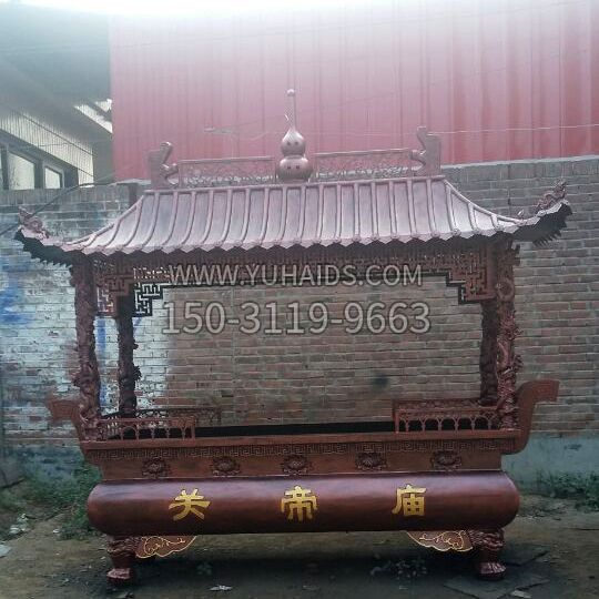 方形香炉铜雕雕塑