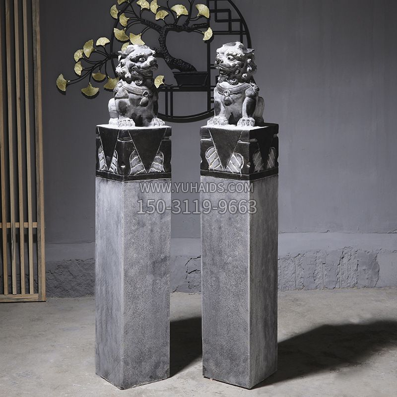 仿古石狮子拴马桩石雕雕塑