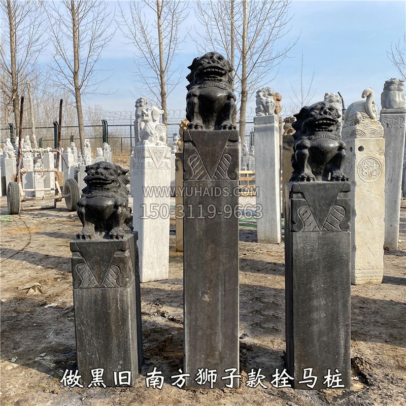 风水拴马桩雕塑