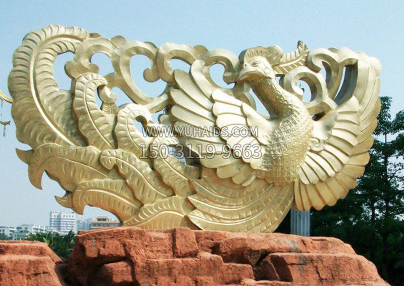 凤凰古代神兽铜雕雕塑