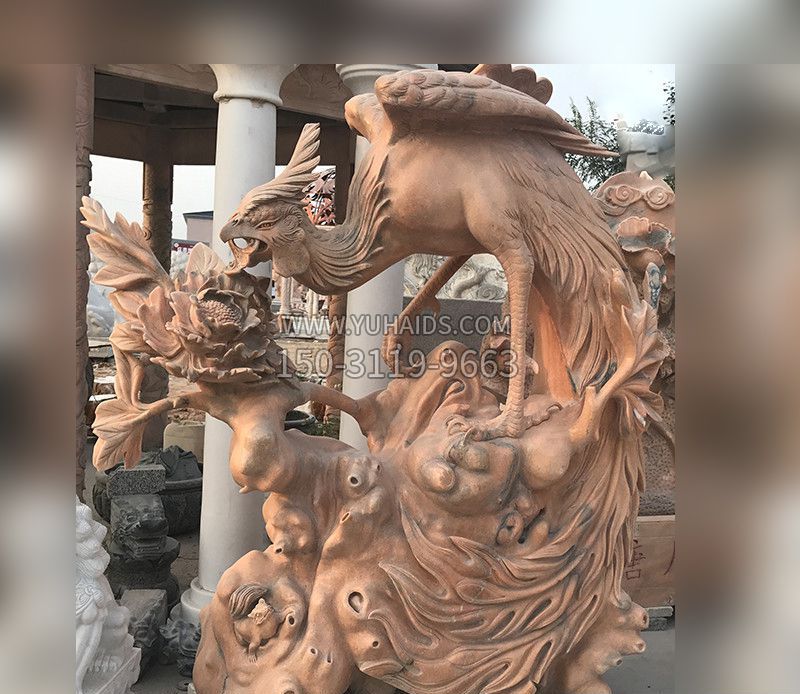 凤凰牡丹石雕雕塑