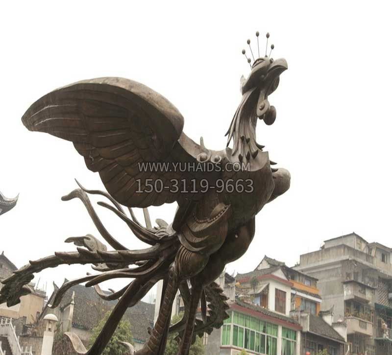 凤凰展翅铜雕雕塑