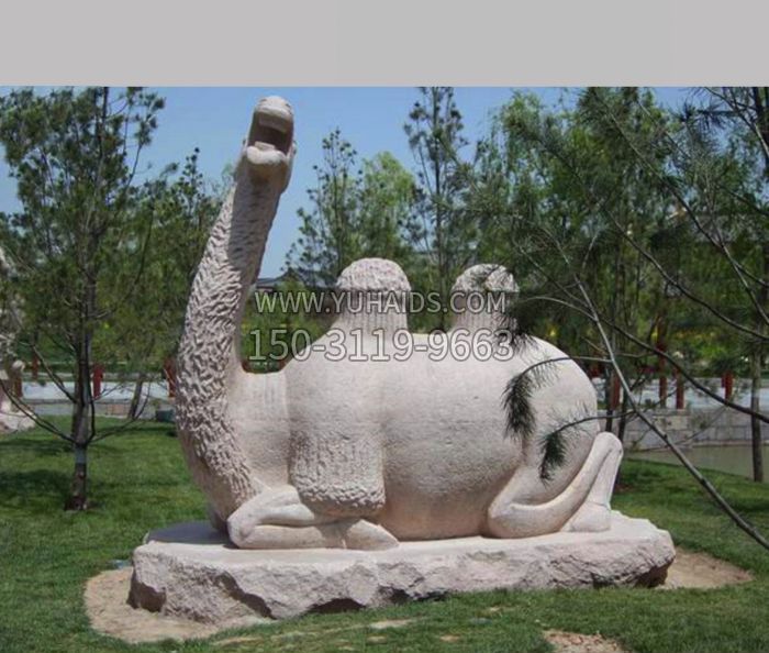 公园动物跪姿骆驼石雕雕塑