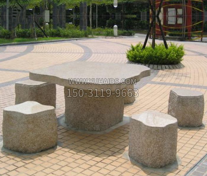 公园景观大理石桌凳石雕雕塑