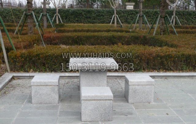 公园大理石方桌凳雕塑