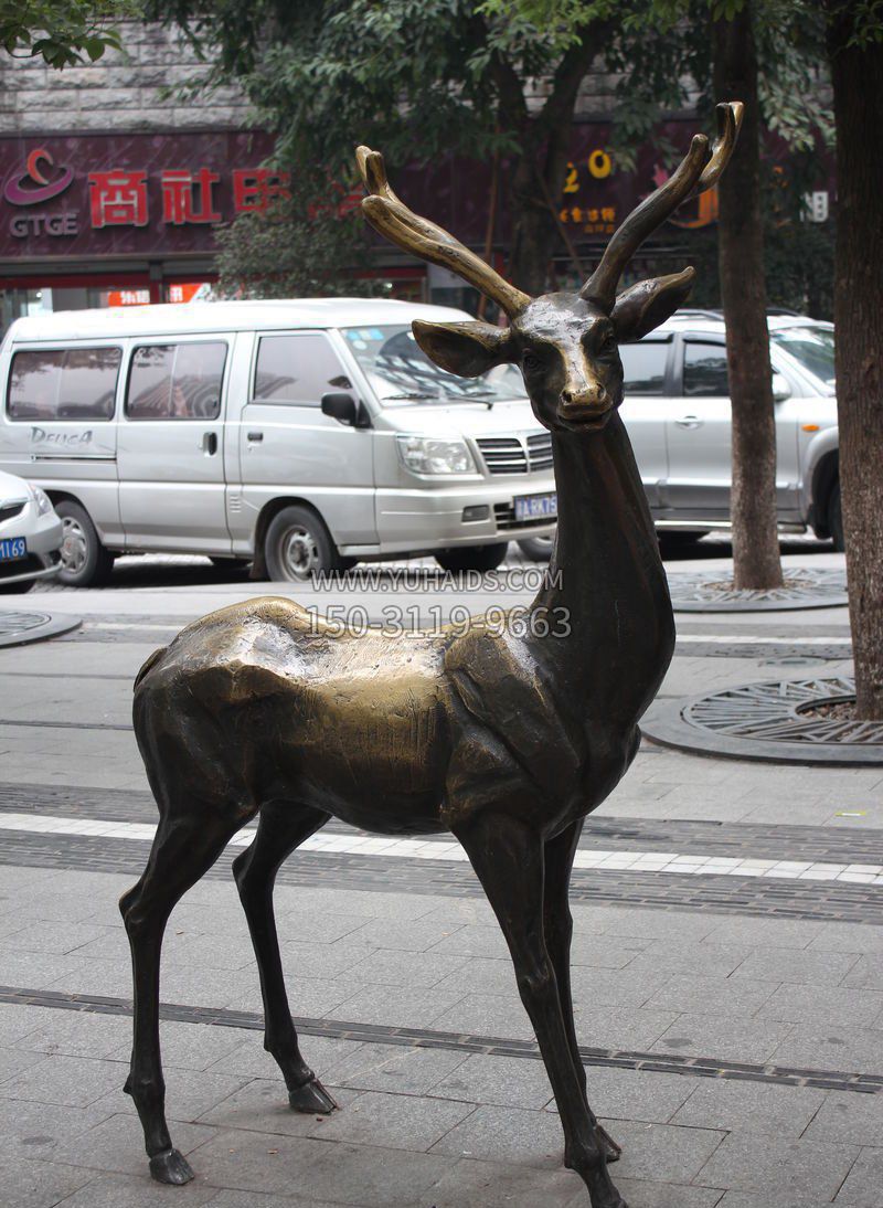 公园鹿动物铜雕雕塑