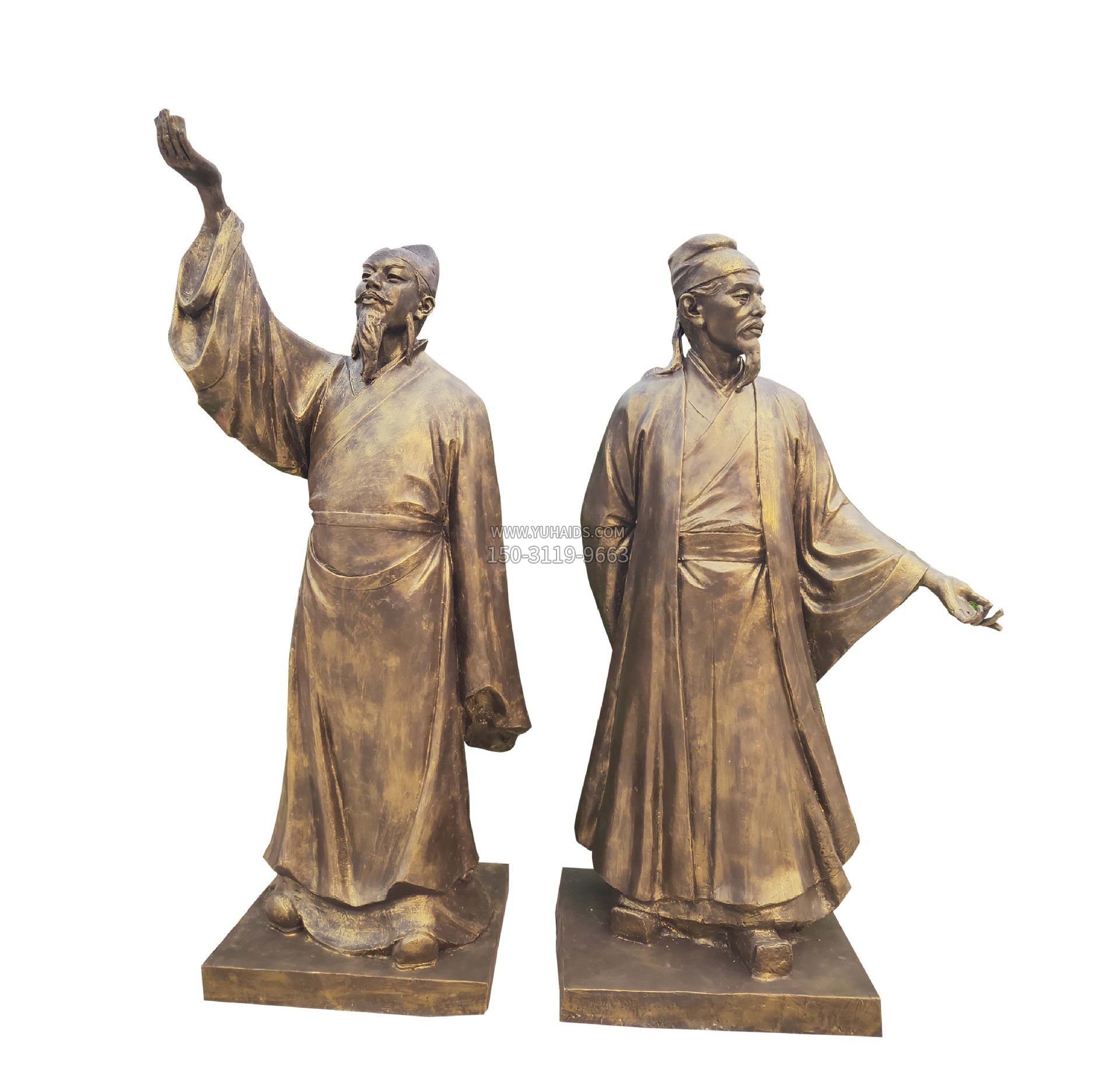 古代名人李白杜甫铜雕雕塑