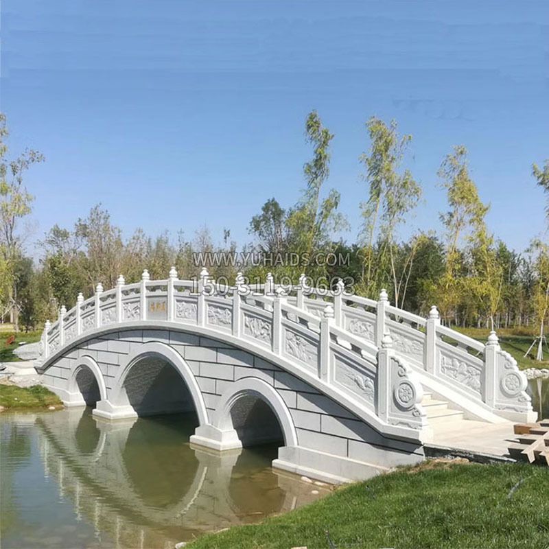 公园园林大型汉白玉石雕桥雕塑
