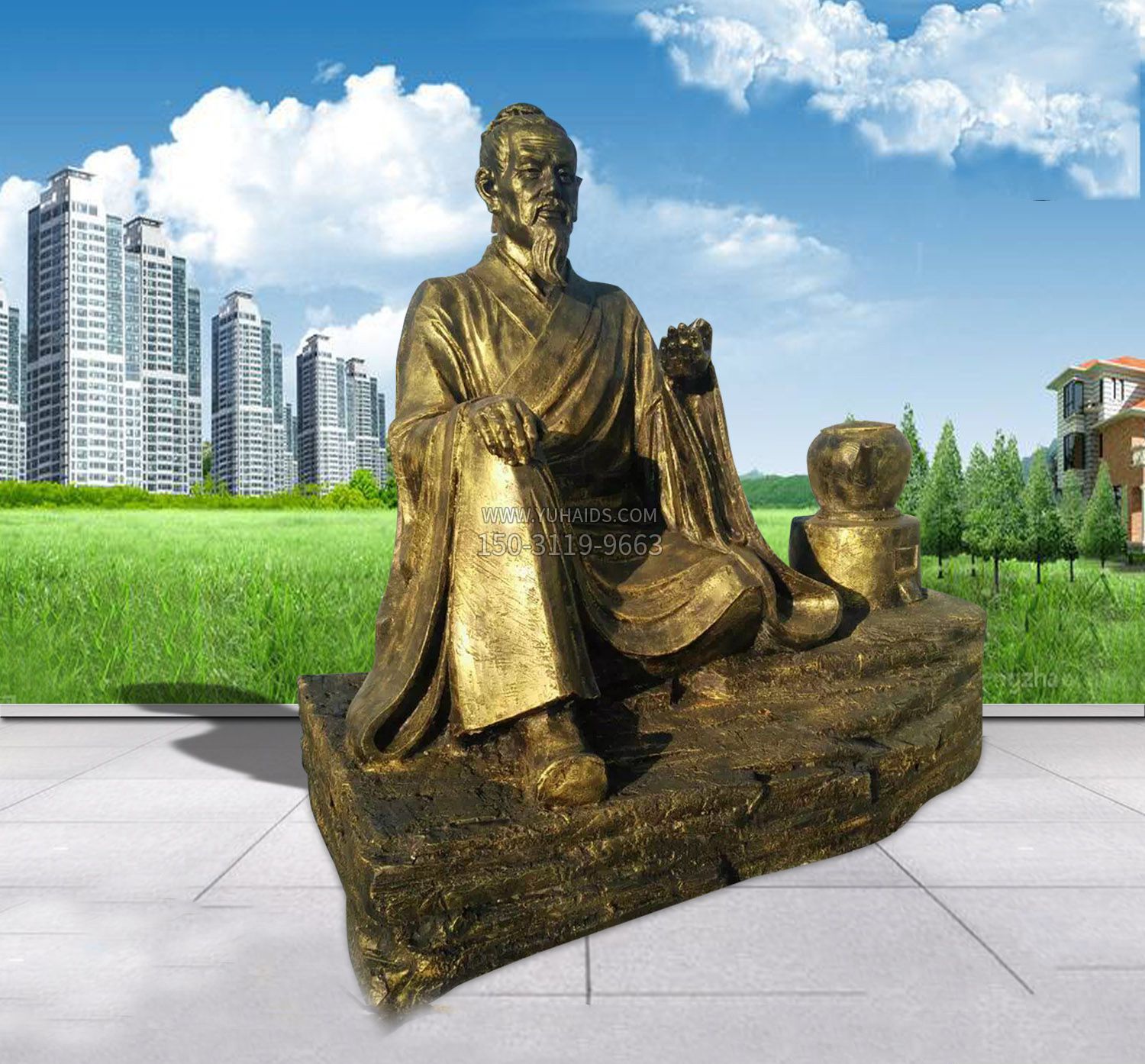 古代名医张仲景铜雕雕塑