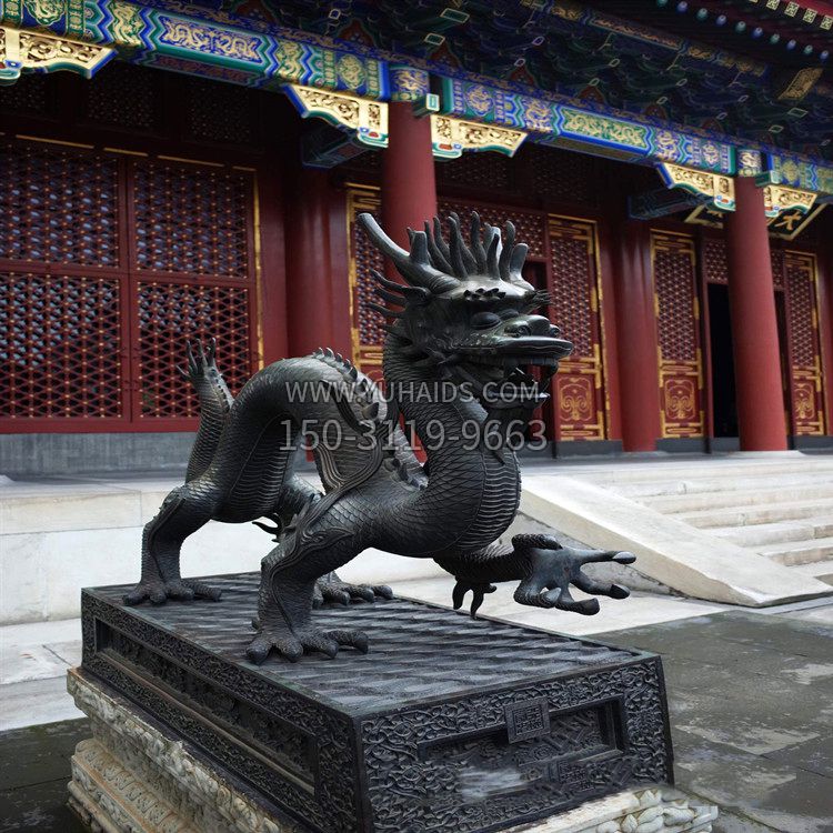 古代铜雕龙-寺庙景区大门神兽动物雕塑摆件