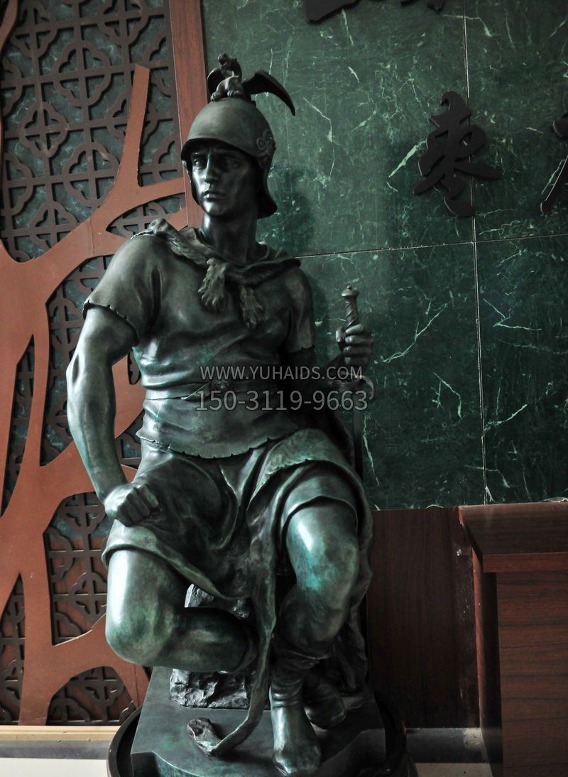 古罗马战士西方人物铜雕雕塑