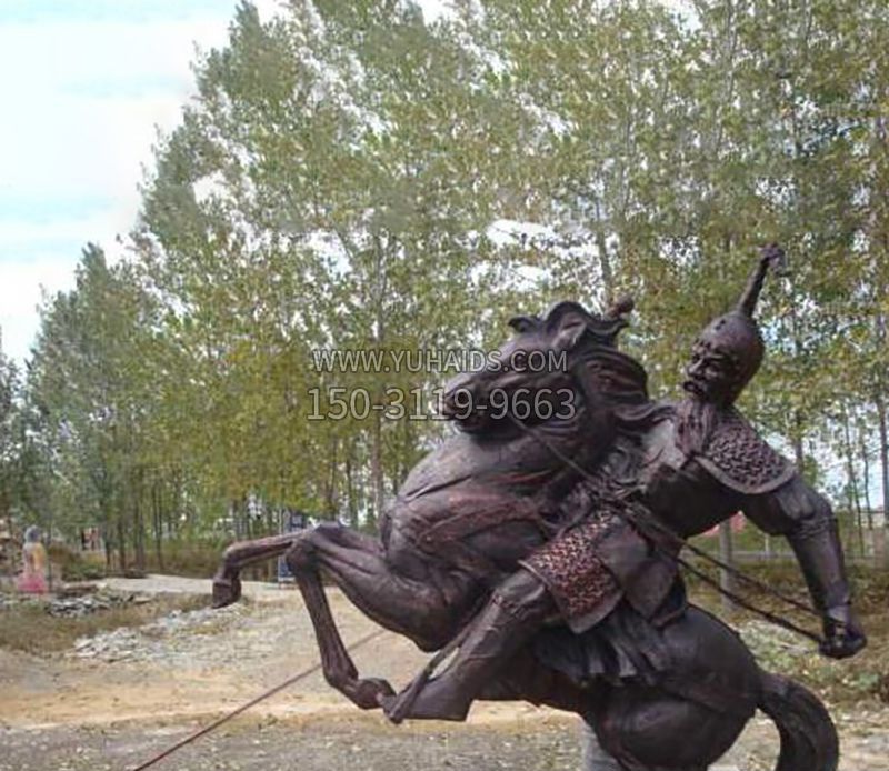 古代骑马人物公园景观铜雕雕塑