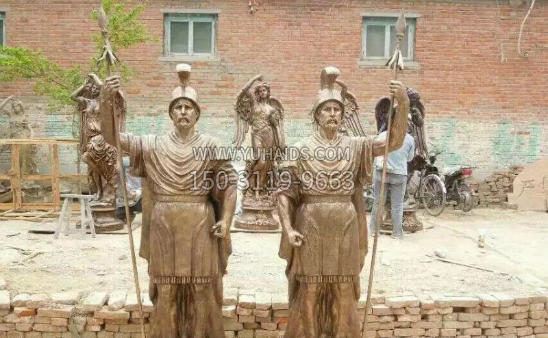 古罗马战士铜雕广场人物雕塑