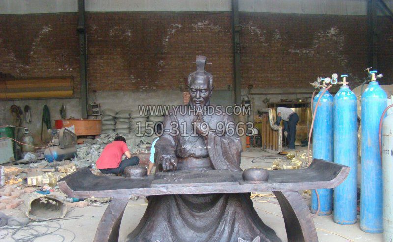 古代人物下棋人物铜雕雕塑