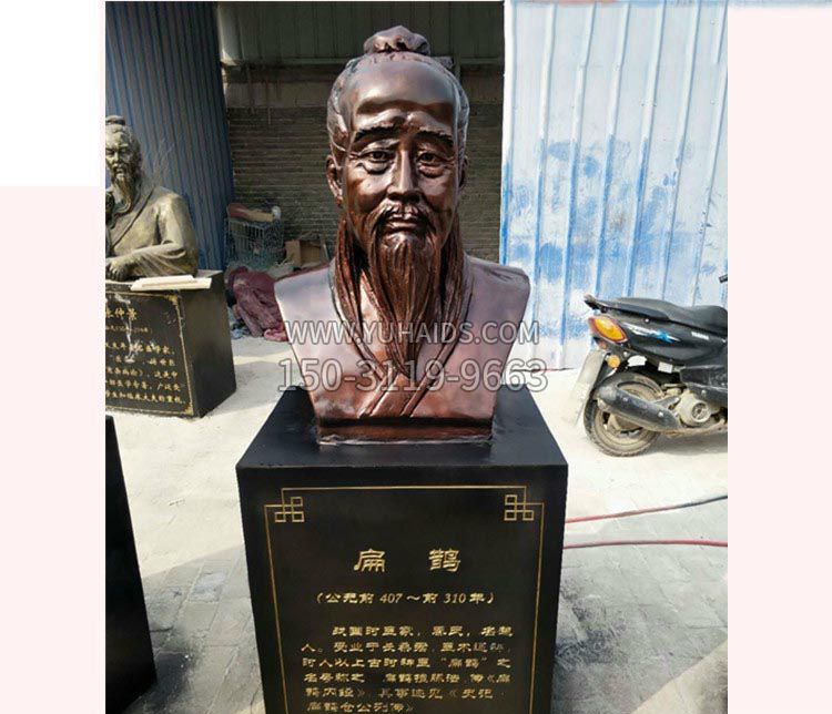 古代名医扁鹊胸像铜雕雕塑