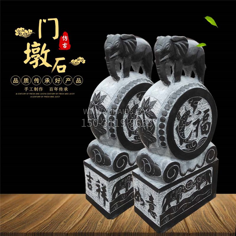 古代石雕抱鼓石雕塑