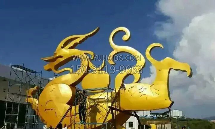 广场不锈钢动物龙雕塑
