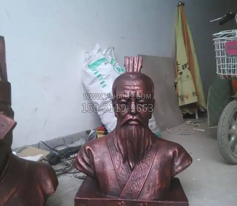 管仲古代人物胸像铜雕 管仲古代人物胸像铜雕