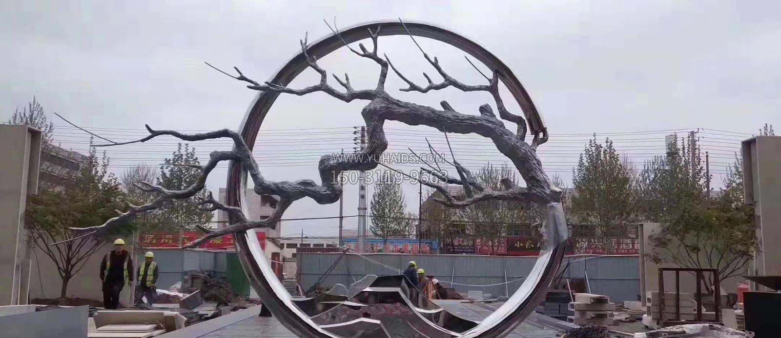 广场不锈钢抽象树枝雕塑