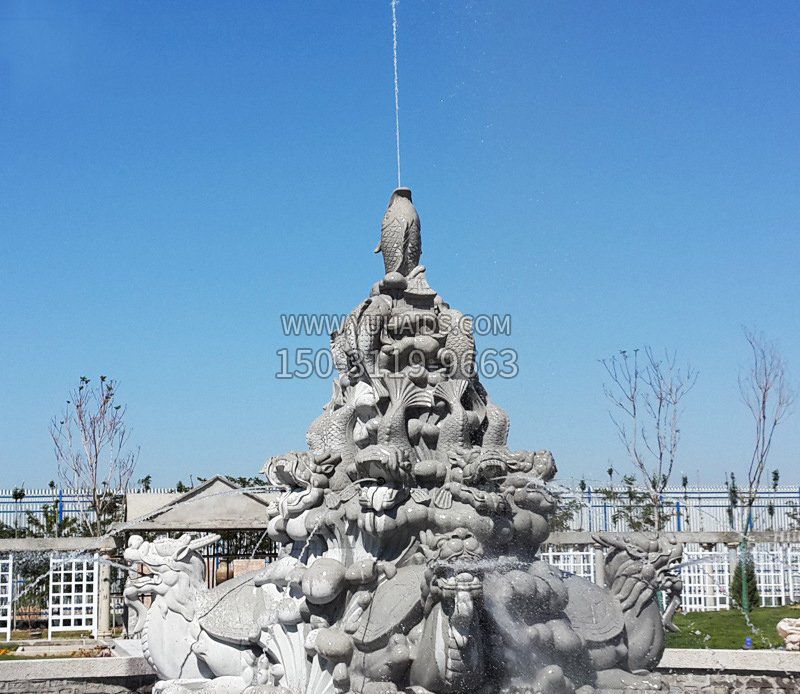 广场龙龟喷泉石雕雕塑