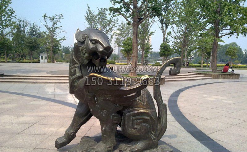广场抽象飞狮景观铜雕雕塑