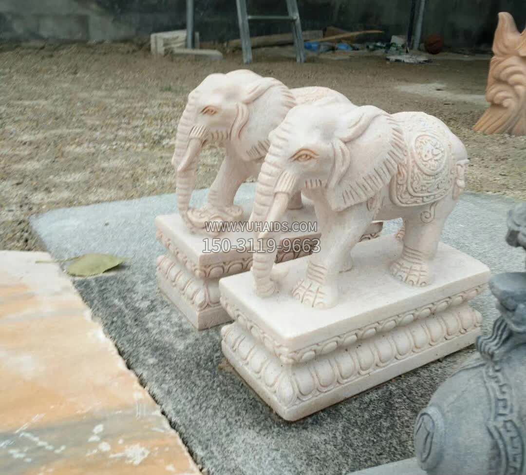 广场动物大象石雕雕塑