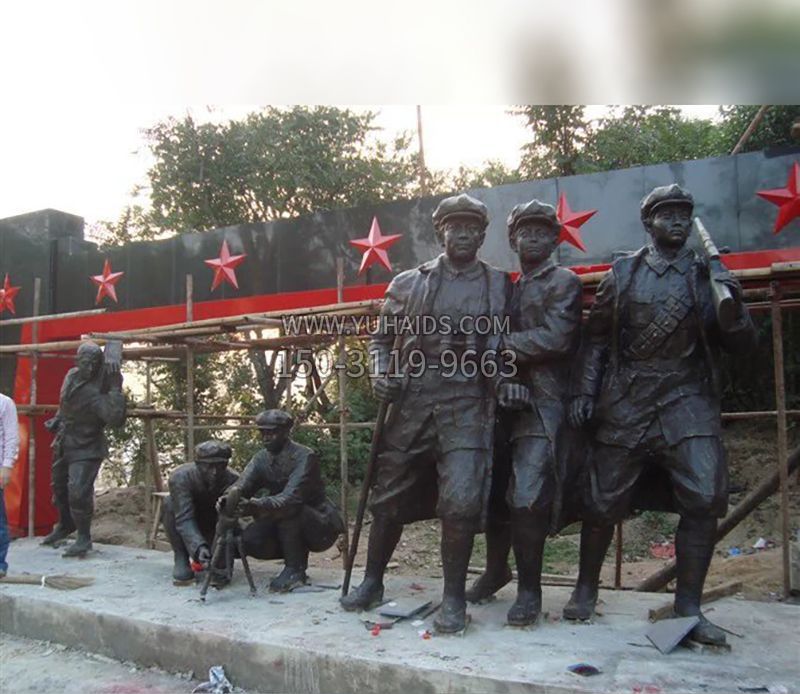 广场打仗红军人物铜雕雕塑