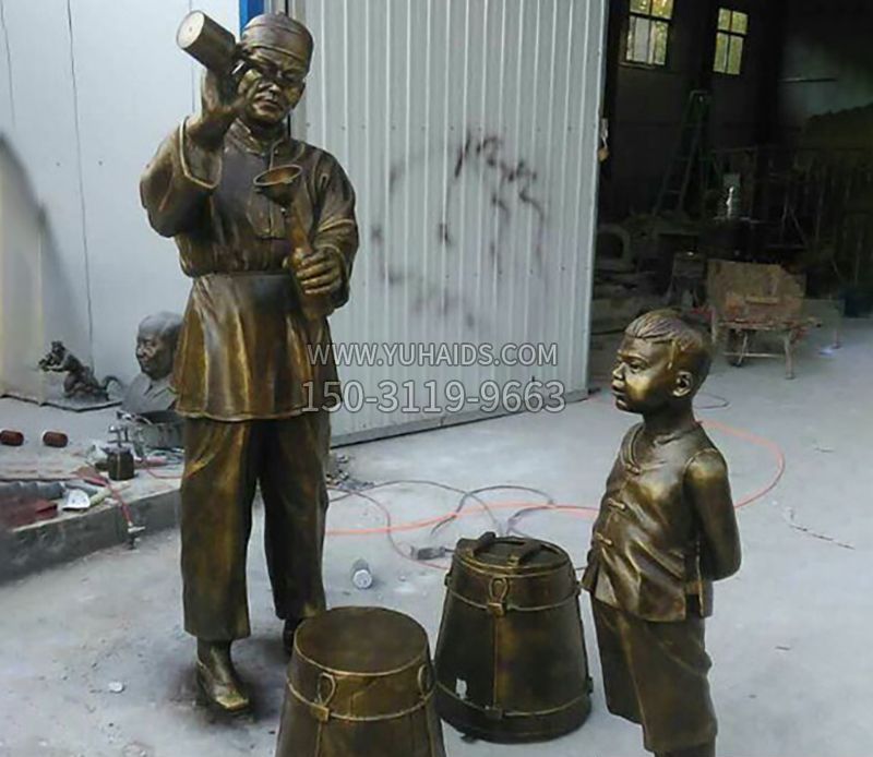 广场打香油人物铜雕雕塑
