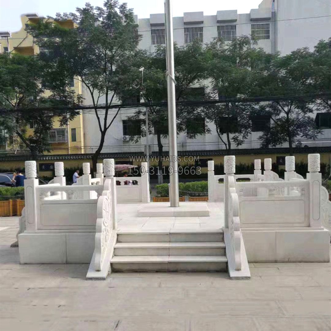 汉白玉公园园林广场升国旗台雕塑