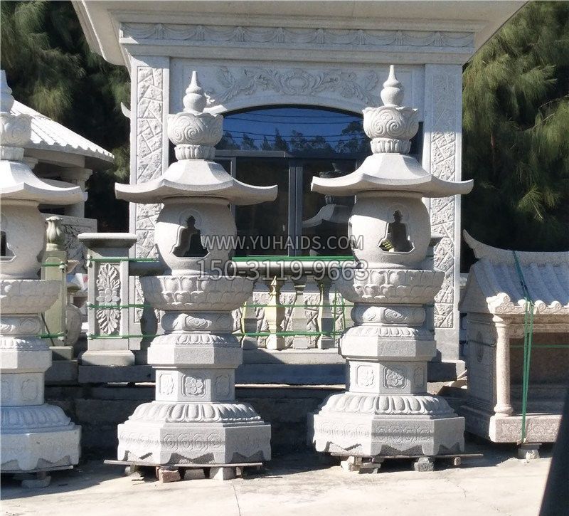 汉白玉公园石灯笼雕塑