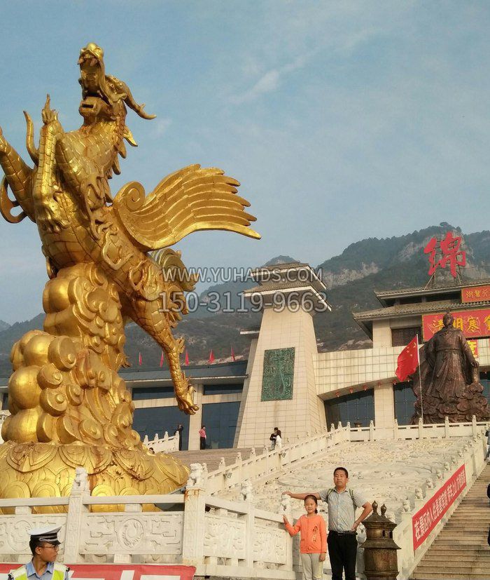 广场腾飞的麒麟景观铜雕雕塑