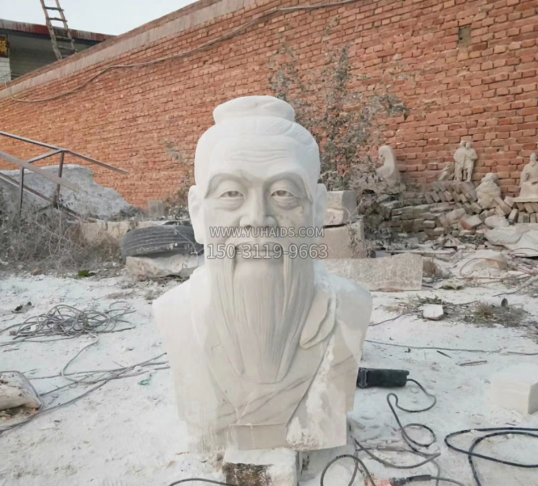 汉白玉招财狮子石门墩 汉白玉招财狮子石门墩