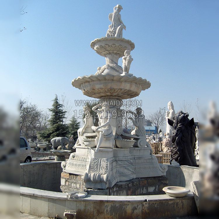 汉白玉欧式人物喷泉雕塑