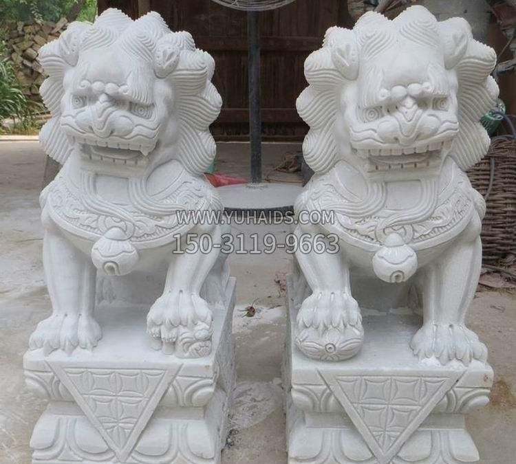 汉白玉古代狮子雕塑