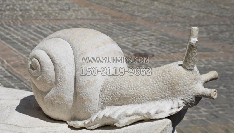 汉白玉蜗牛动物石雕雕塑