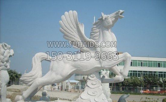 汉白玉祥云飞马石雕雕塑