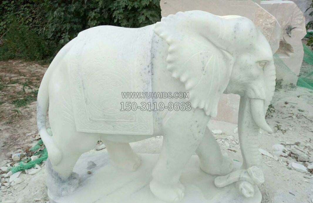 汉白玉门口镇宅大象石雕雕塑